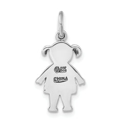 Sophia Jewelers Sterling Silver Enamel Girl Charm in Red & Black