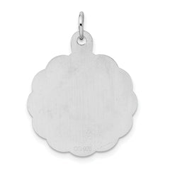 Sterling Silver 925 Polished Confirmation Charm Rhodium-Plated Elegant Design