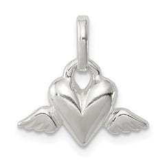 Sterling Silver Heart w/Wings Charm