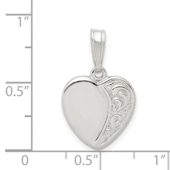 Sophia Jewelers Sterling Silver Heart Pendant with Polished Anti-Tarnish Finish