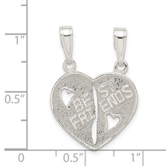 Sterling Silver 925 Best Friends Heart Pendant Polished Anti-Tarnish