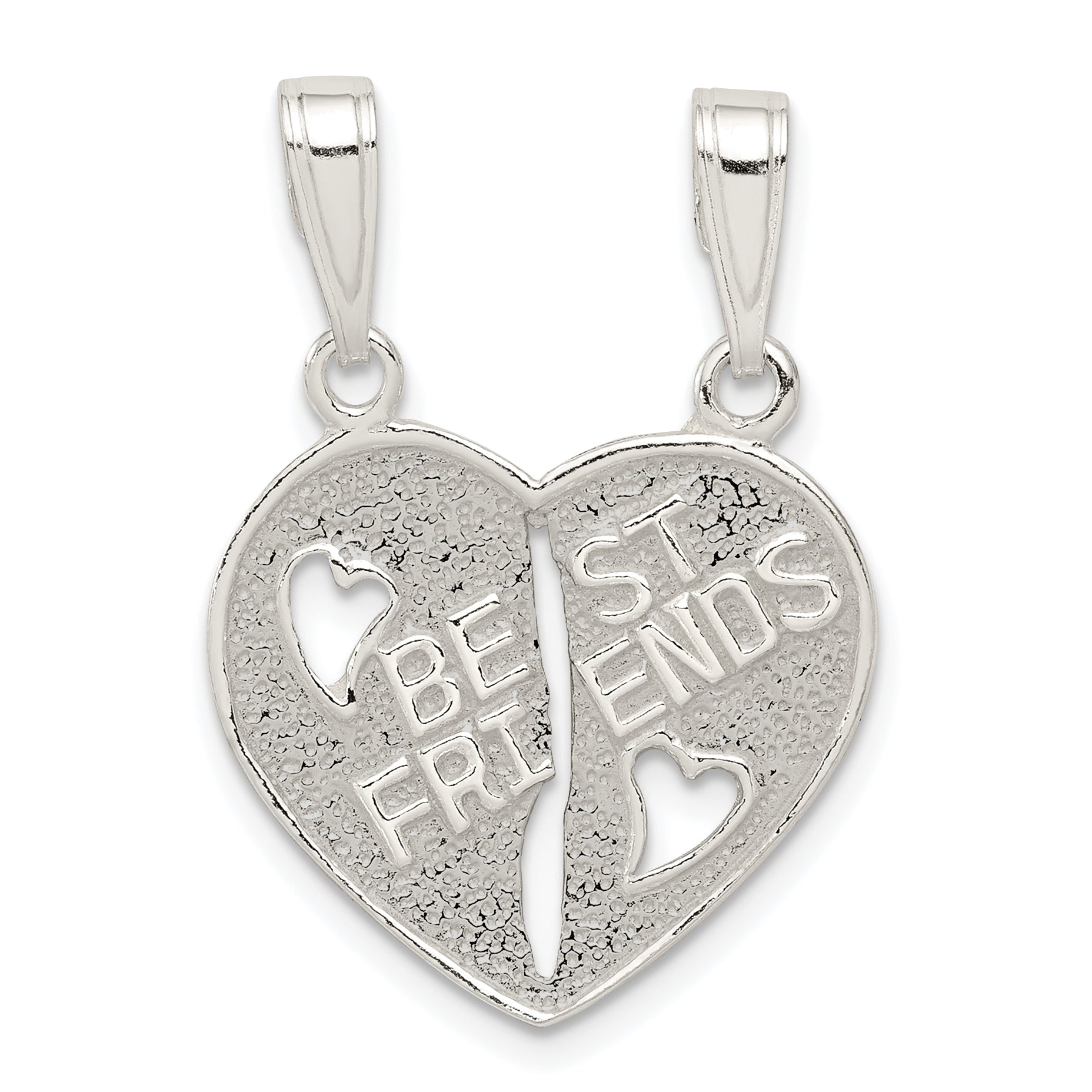 Sterling Silver Best Friends Break apart Heart