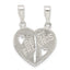 Best Friends Break-Apart Heart Charm in Sterling Silver, 20mm Textured - Sophia Jewelers