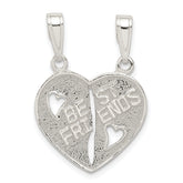 Sterling Silver Best Friends Break apart Heart