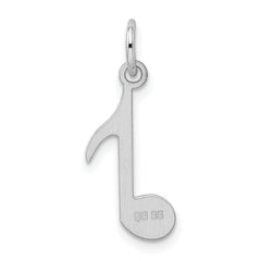 Sterling Silver 925 Polished Musical Note Charm for Elegant Jewelry