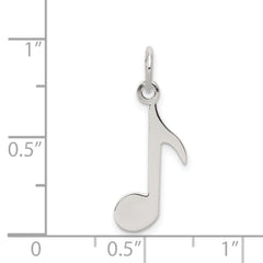 Sterling Silver 925 Polished Musical Note Charm for Elegant Jewelry