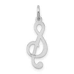 Sophia Jewelers Sterling Silver Rhodium-Plated Treble Clef Polished Charm