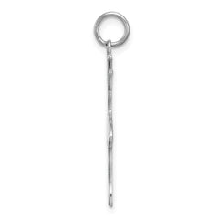 Sophia Jewelers Sterling Silver Ballerina Charm with Polished Rhodium Finish