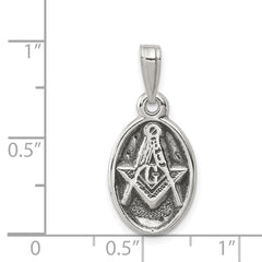 Sophia Jewelers 925 Sterling Silver Antiqued Masonic Charm for Men
