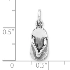 Sterling Silver 925 Women's Sandal Charm with Polished 3D Design