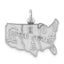 Sterling Silver Rhodium-plated United States Polished Charm