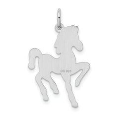 Sterling Silver 925 Horse Pendant with Rhodium Polish Finish