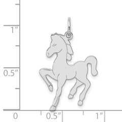 Sterling Silver 925 Horse Pendant with Rhodium Polish Finish
