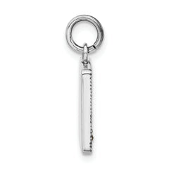 Sterling Silver 925 Times Square Charm with Polished Marcasite Detailing