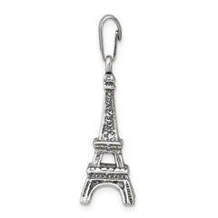 925 Sterling Silver Eiffel Tower Pendant with Polished 3D Design