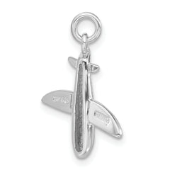 Sterling Silver Purple Enamel Airplane Charm Pendant for Women
