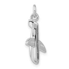 Sterling Silver Purple Enamel Airplane Charm Pendant for Women