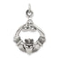 Claddagh Pendant in Sterling Silver, 33mm Antiqued - Sophia Jewelers