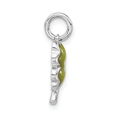 Sterling Silver 925 Enameled 4 Leaf Clover Charm Elegant Jewelry