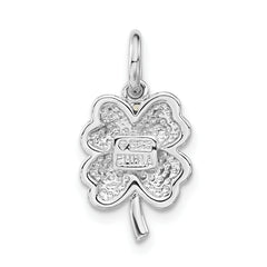 Sterling Silver 925 Enameled 4 Leaf Clover Charm Elegant Jewelry