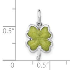 Sterling Silver 925 Enameled 4 Leaf Clover Charm Elegant Jewelry