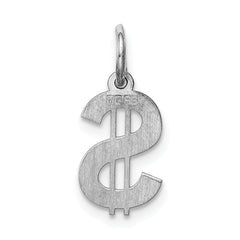 Sterling Silver 925 Men's Dollar Sign Pendant with Polished Finish