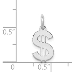 Sterling Silver 925 Men's Dollar Sign Pendant with Polished Finish