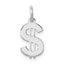 Sterling Silver Rhodium-plated Dollar Sign Polished