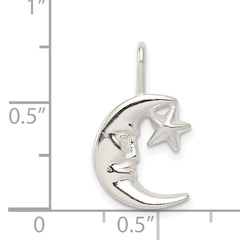 Sophia Jewelers 925 Sterling Silver Moon and Star Charm with Anti-Tarnish Finish