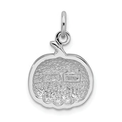 Sterling Silver Rhodium-Plated Jack-o'-Lantern Charm Halloween Themed Elegant Pendant