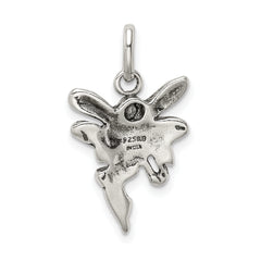 Sterling Silver 925 Fairy Pendant with Antiqued Finish Vintage Charm
