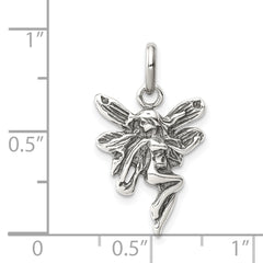 Sterling Silver 925 Fairy Pendant with Antiqued Finish Vintage Charm