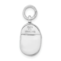 Sterling Silver 3D Red Accented Shoe Charm for Women