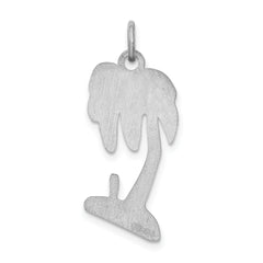 Sterling Silver 925 Palm Tree Charm with Rhodium Polish Elegant Theme