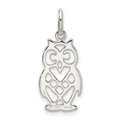 Sterling Silver 925 Owl Charm with Anti-Tarnish Solid Design