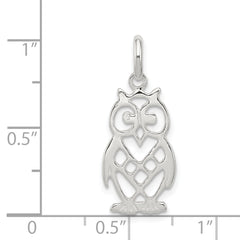 Sterling Silver 925 Owl Charm with Anti-Tarnish Solid Design