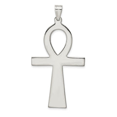Sterling Silver 925 Ankh Cross Pendant Polished Elegant Design