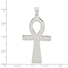 Sterling Silver 925 Ankh Cross Pendant Polished Elegant Design