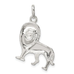 Sterling Silver 925 Lion Charm with Polished Anti-Tarnish Finish