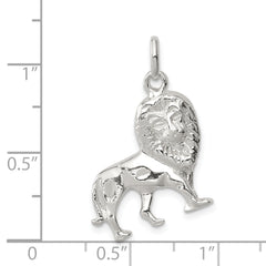 Sterling Silver 925 Lion Charm with Polished Anti-Tarnish Finish