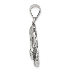 925 Sterling Silver Men's Antiqued Dog Charm Solid Casted Vintage Style