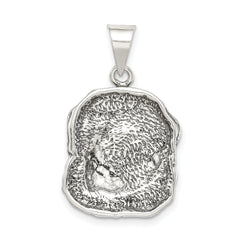 925 Sterling Silver Men's Antiqued Dog Charm Solid Casted Vintage Style