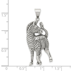 Sterling Silver 925 Antiqued Zebra Pendant for Men by Sophia Jewelers