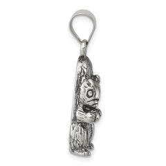 Men's 925 Sterling Silver Antiqued Squirrel Charm Pendant by Sophia Jewelers