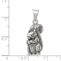 Men's 925 Sterling Silver Antiqued Squirrel Charm Pendant by Sophia Jewelers