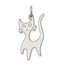 Sterling Silver Rhodium-plated Cat Charm