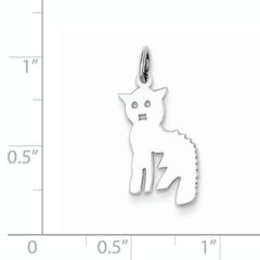 Sophia Jewelers 925 Sterling Silver Cat Charm Elegant Themed Pendant