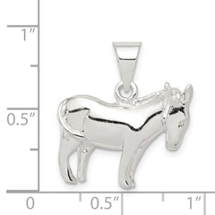Sophia Jewelers Sterling Silver Donkey Pendant Polished Anti-Tarnish Elegant Charm
