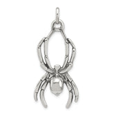 Sterling Silver Antiqued Spider Pendant
