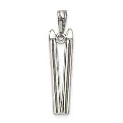 Sophia Jewelers Men's 925 Sterling Silver Antiqued Ski Charm Pendant